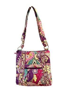 Vera Bradley Heather Purple Paisley Crossbody Hipster Bag Quilted